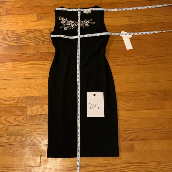 Calvin Klein Rhinestone-Embellished Zippered back Sheath Black Size 2 NWT #D21 - Picture 12 of 13